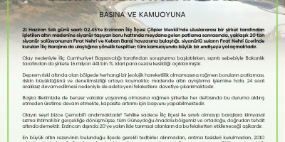 Barolardan Ortak Açıklama: Erzincan İliç’teki Altın Madeni Derhal Kapatılmalıdır