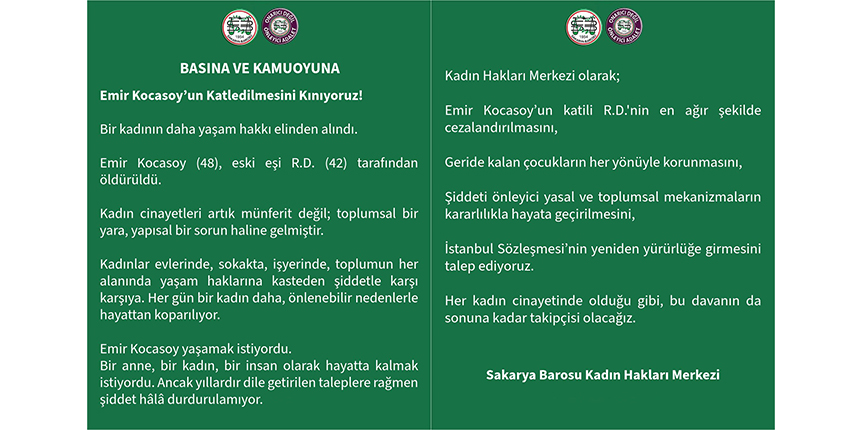 Emir Kocasoy’un katledilmesini kınıyoruz!