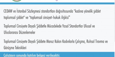 Kadına Yönelik Şiddetle Mücadele konulu atölye çalışması