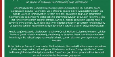 Çocukları korumak tüm insanlığın ortak sorumluluğudur