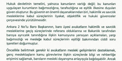 YARGI GÖREVİ AYRICALIĞIN DEĞİL, LİYAKATİN VE GÜVENCENİN KONUSUDUR