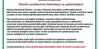 Otizmli çocuklarımızı farkındayız ve yanlarındayız!