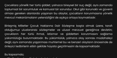 Çocuk Hakları Merkezi'nden basın açıklaması