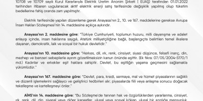 Barolardan ortak açıklama:  Ucuz enerji kullanımı herkesin hakkıdır!