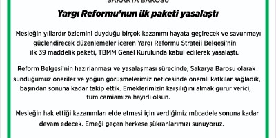 Yargı Reformu’nun ilk paketi yasalaştı
