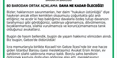BAROLARDAN ORTAK AÇIKLAMA: DAHA NE KADAR ÖLECEĞİZ!
